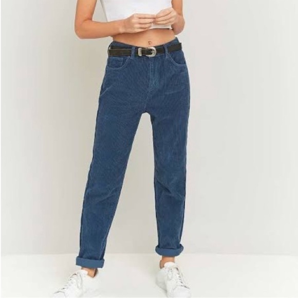 Urban Outfitters BDG Blue High Waist Corduroy Mom Jeans - Picture 1 of 10